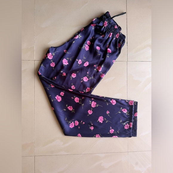 Floral Satin Pants pijama pant size M - Picture 5 of 16